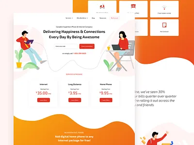 IT and Telecom Homepage homepage illustration internet it plans telecom telecommunication webdesign website wifi