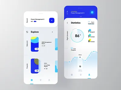 Online Courses app cards clean colors dashboard design gui learning mobile modern online courses ui