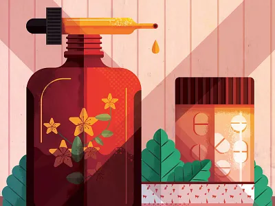 Herbal Medicine digital editorial folioart herbs illustration maite franchi medicine texture