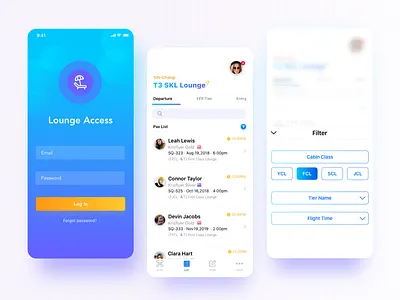 Lounge Access App app design icon mobile ui ux