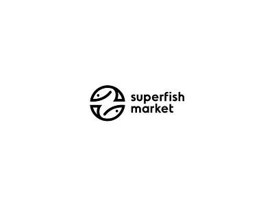 Superfish Market branding brandits circle fish fresh logo market super trade water