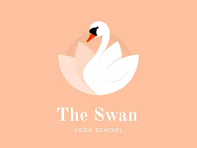 The Swan Yoga School brand branding design icon illustration logo lotus lotus flower swan swans yoga yoga pose yoga swan