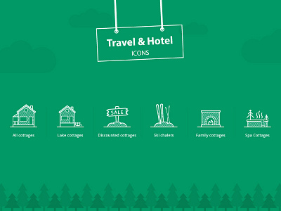 Quebec Location De Chalets Icons Oneline cottage design hotel icon icon set lineicons linestyle travel vector wood