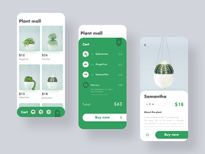 Art Plant Mall app green plant plants shopping ui ux