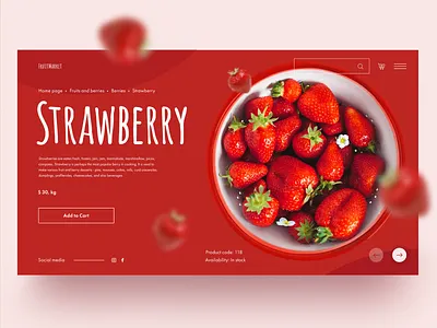 Store Concept strawberry ui ui design web