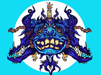 Nightmare dark eyes fantasy illustration monster