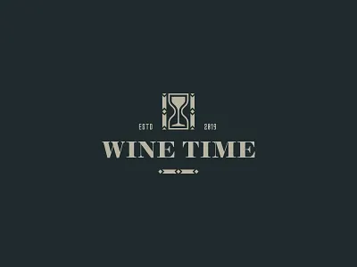 Wine logo concept art branding concept flat design graphic design hourglass icon illustration logo logo designer minimalist time vector vintage vintage logo wine wine badge wine glass wine icon wine label