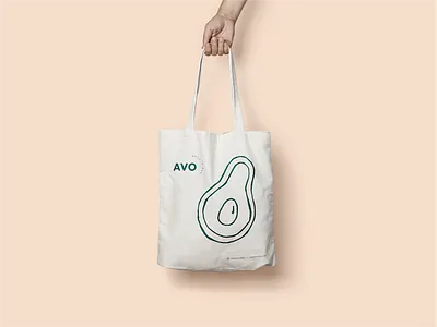 Avocado Tote Bag avocado avocados brand branding brunch business cards food graphic design illustration logo pastel pink