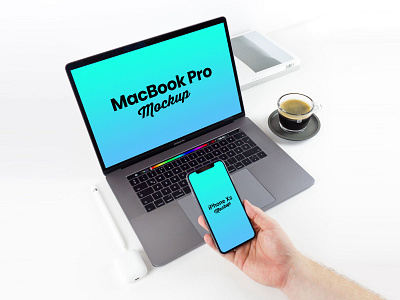 Free iPhone Xs & Macbook Pro Mockup PSD free mockup freebie iphone xs mockup macbook pro mockup mockup psd psd mockup