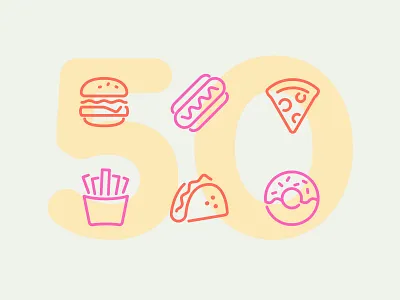 Day 50 app business food app icon icon set icons illustration interface ios iphone junk line pixi ui vector