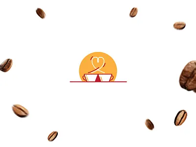 Coffee cup logo buy cafe coffee color cup design forsale heart logo logotype morning online ready red sale sun unique wake up yellow