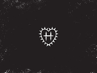 Dangerous heart logo black and white buy dangerous design forsale hardcore heart letter logo logotype online ready rough sale spikes tough unique