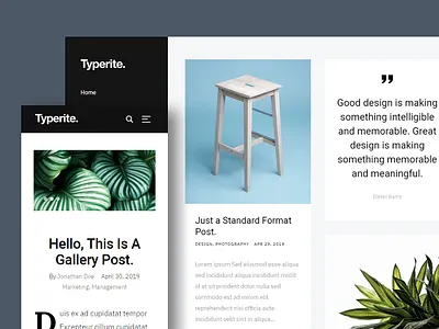 Typerite - Clean & Modern Free HTML Blog Site Template blog clean free freebie html masonry responsive design template ui ux website