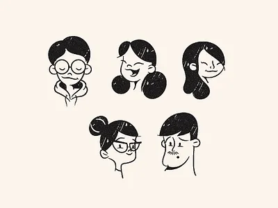 F-F-Faces art avatar faces illustration retro