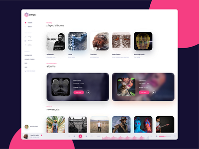 OPUS - Decentralized Music Streaming Platform blockchain dashboard decentralized music music player nextrope opus platform streaming streaming app ui