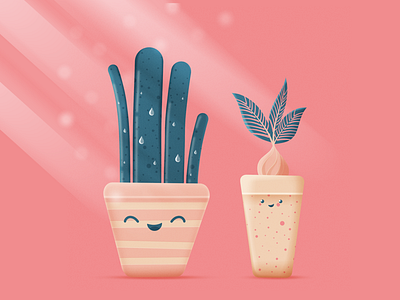 Happy plants colors design illustration plants simple