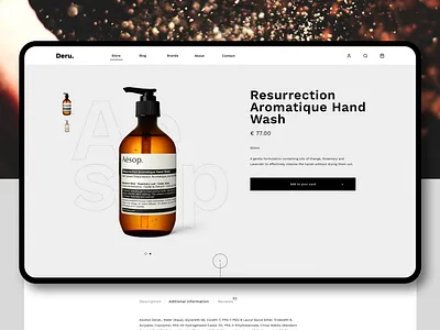 Deru / product after effects design ecommerce design ecommerce shop parallax parallax website ui ux web