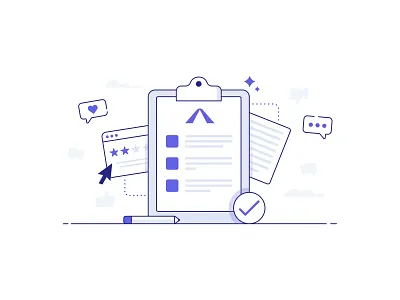 Survey avinew design feedback icon illustration illustrator insurance minimal survey ui vector