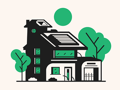 Green House beige black clean dribbble green house illustration modern