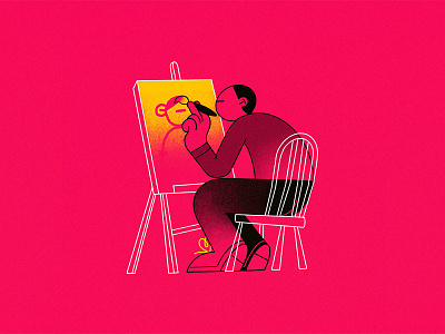 D - Drawing // 36daysoftype 2019 canvas character easel illustration painting type typography