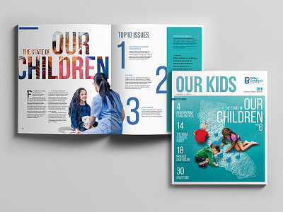 Valley Children's Hospital Annual Impact Report children doctor healthcare hospital kids magazine print design publication report report design spread statistics top ten