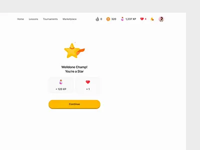Tournament animation design education figma interaction motion graphics quiz star ui