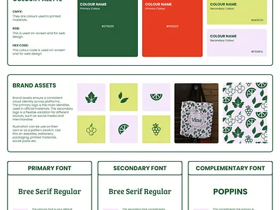 VINE - Brand Guidelines Sheet brand identity branding business logo design flat logo graphic design illustration logo professional logo