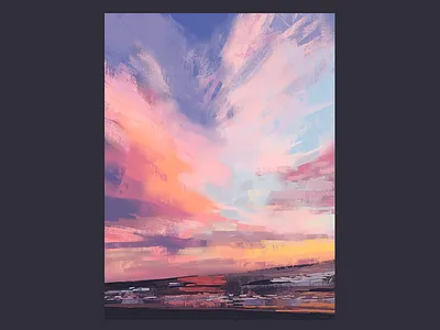 Ocean Beach Sunset background clouds digital illustration digital painting impressionist landscape ocean san francisco scenery sky sunset