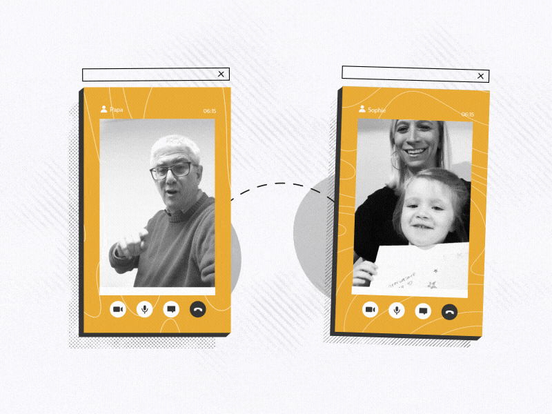 mixmedia 03 aftereffects animation cellphone illustration kids link mother motiondesign motiongraphics oldman skype smartphone video