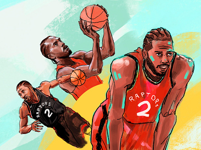 Three Kawhise Men apple basketball canada digital drawing finals hoops illustration ipad kawhi leonard nba paint pencil portrait procreate raptors sketch sports toronto