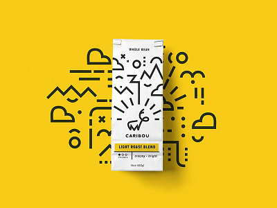 Caribou Coffee brand identity branding branding design clean coffee design geometric graphic design icon illustration logo packaging packaging design vector