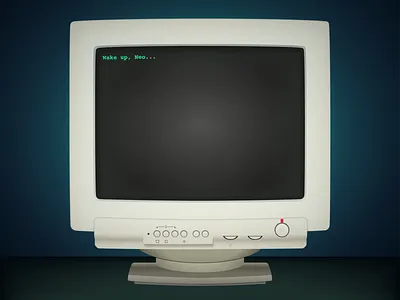Wake up Neo... computer screen dos flat gradient illustration illustration art illustration design monitor neo retro the chosen one the matrix vector vectors
