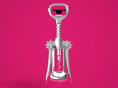 Mr. Wine Bottle Opener 3d 3d animation bottle opener c4d character character animation characterdesign cork mograph motion motion design wine wine bottle