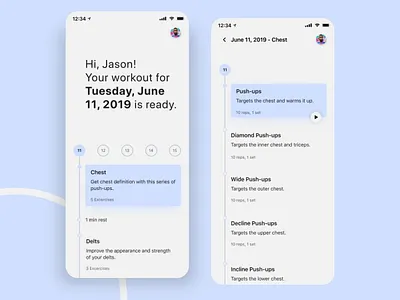 Daily UI 062 - Workout Of The Day 062 app challenge daily ui minimal mobile ui design workout app workout of the day