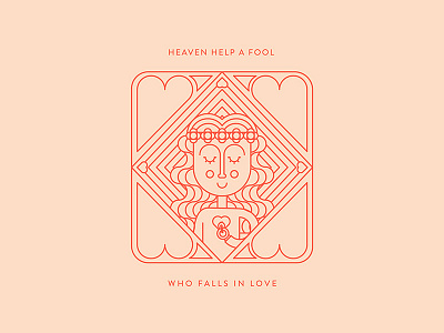 Ophelia character design flat flowers girl heart illustration love matches modern monoline pink red shapes simple vector woman