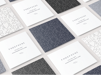 Phosphene Business Cards branding branding design business cards hand drawn illustration logo logo design minimal minimalism mockup print design typography