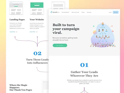 KickoffLabs - How It Works Page design how it works illustration landing page logo minimalistic sketch ui ux