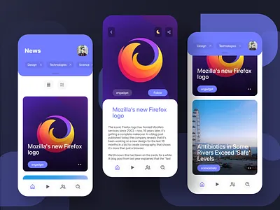 News app adobe xd app design iphonex kit mobile mobile app news app ui ux xd