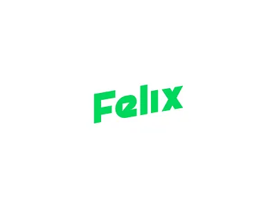 Felix bold branding bright clean design felix green grid logo minimal modern monogram neon simple slant type typography white