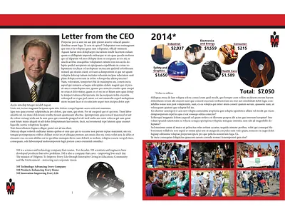 Mock Annual Report - First Spread annual report design infographics layout layout design