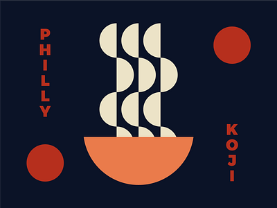 Philly Koji Co. Color Exploration bowl branding circle geometric japan japanese koji logos minimal miso noodles philly simple soup