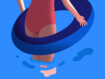 Floatie Close up 2d 2d flat illustration character character illustration clean design flat geometric illustration pool water woman woman in pool woman logo woman swimming woman vector