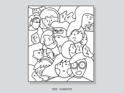 The Commute city hall commuting kuala lumpur lineart lrt malaysia mrt people people illustration public transportation