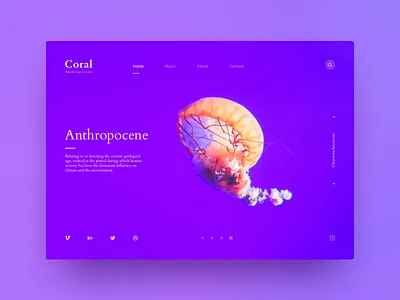 Daily UI Challenge home jellyfish menu ocean sea search slider title ui uidesign user interface uxui website website design