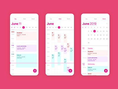 Mobile Calendar UI Design calendar calendar app calendar ui dailyui uidesign uiux uxdesign