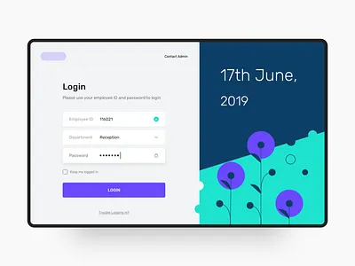Hotel Management Dashboard - Login blue dashboard design illustration minimal product design typography ui user experience ux vector web design web ui