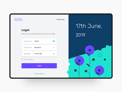 Hotel Management Dashboard - Login blue dashboard design illustration minimal product design typography ui user experience ux vector web design web ui