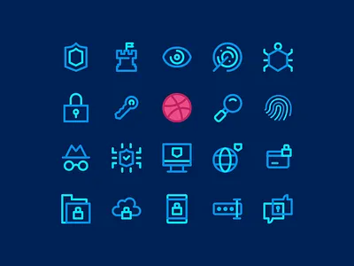 Cyber Security Icon Set cybersecurity icon icon design icon set iconography icons line security