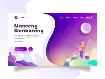 Manceng Sembarang design fisherman fishing fishman illustration ui uiux ux vector