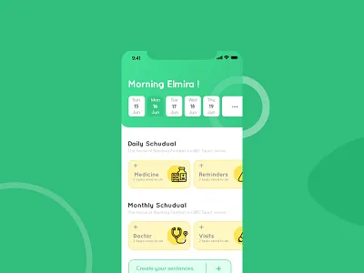 To Do List-Design app app design application application ui best design design green minimal monthly todolist ui ux work xd yellow